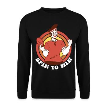 Spin pour gagner Pingpong Outfit Joueur de tennis de table - Sweat-shirt Unisexe - noir - Devant - Alina (178cm) & Michal (187cm)