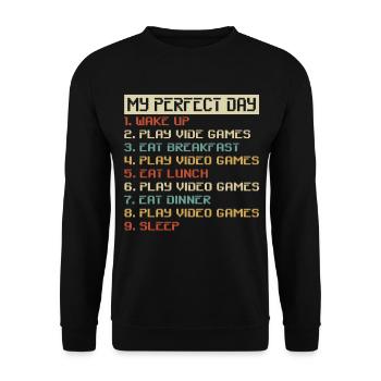 Gaming Retro Gift Idea - Unisex Sweatshirt - black - Front - Alina (178cm) & Michal (187cm)