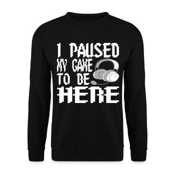 Gaming Retro Geschenkidee - Unisex Pullover - Schwarz - Vorne - Alina (178cm) & Michal (187cm)