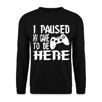 Gaming Retro Geschenkidee - Unisex Pullover - Schwarz - Vorne - Alina (178cm) & Michal (187cm)