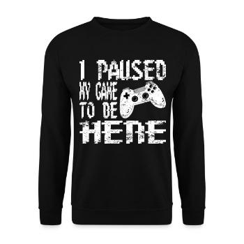 Gaming Retro Geschenkidee - Unisex Pullover - Schwarz - Vorne - Alina (178cm) & Michal (187cm)