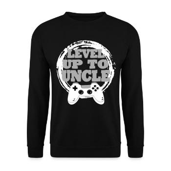 Onkel Gaming Retro Geschenkidee - Unisex Pullover - Schwarz - Vorne - Alina (178cm) & Michal (187cm)