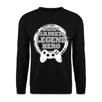 Daddy Gaming Retro Gift Idea - Unisex Sweatshirt - black - Front - Alina (178cm) & Michal (187cm)