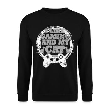 Idée cadeau de chat de jeu - Sweat-shirt Unisexe - noir - Devant - Alina (178cm) & Michal (187cm)