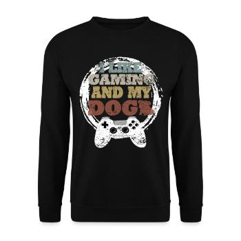 Gaming Dog Gift Idea - Unisex Sweatshirt - black - Front - Alina (178cm) & Michal (187cm)