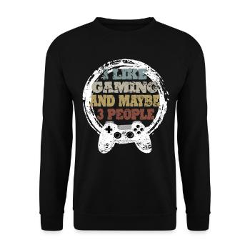 Gaming Retro Gift Idea - Unisex Sweatshirt - black - Front - Alina (178cm) & Michal (187cm)