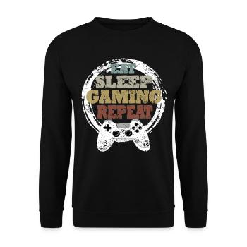 Gaming Retro Gift Idea - Unisex Sweatshirt - black - Front - Alina (178cm) & Michal (187cm)