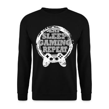 Gaming Retro Gift Idea - Unisex Sweatshirt - black - Front - Alina (178cm) & Michal (187cm)