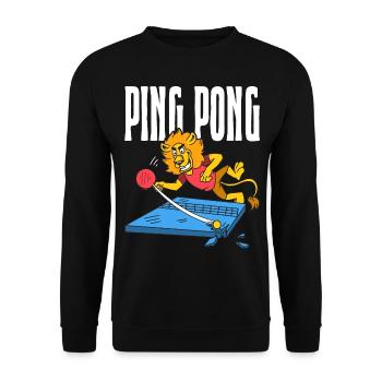 Ping Pong Lion Table Tennis Lion Outfit - Sweat-shirt Unisexe - noir - Devant - Alina (178cm) & Michal (187cm)