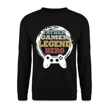 Daddy Gaming Retro Idée cadeau - Sweat-shirt Unisexe - noir - Devant - Alina (178cm) & Michal (187cm)