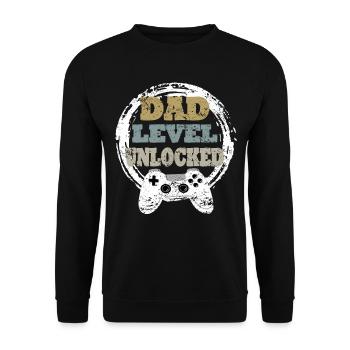 Daddy Gaming Retro Gift Idea - Unisex Sweatshirt - black - Front - Alina (178cm) & Michal (187cm)