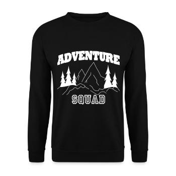 Lustiges Outdoor Outfit für Wanderer - Unisex Pullover - Schwarz - Vorne - Alina (178cm) & Michal (187cm)