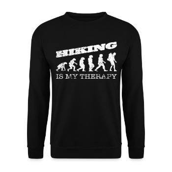 Lustiges Outdoor Outfit für Wanderer - Unisex Pullover - Schwarz - Vorne - Alina (178cm) & Michal (187cm)