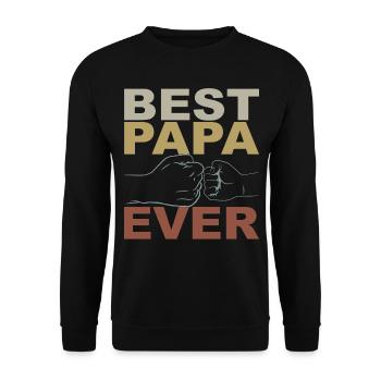 Tenue Retro Papa pour la fête des pères - Sweat-shirt Unisexe - noir - Devant - Alina (178cm) & Michal (187cm)