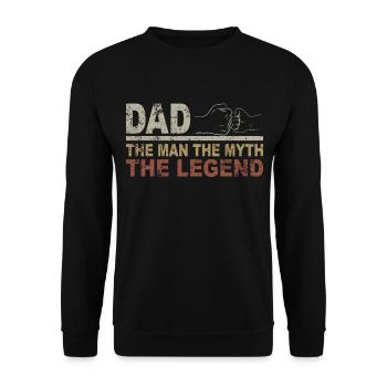 Retro Papa Outfit zum Vatertag - Unisex Pullover - Schwarz - Vorne - Alina (178cm) & Michal (187cm)