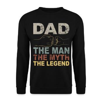 Retro Papa Outfit zum Vatertag - Unisex Pullover - Schwarz - Vorne - Alina (178cm) & Michal (187cm)