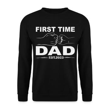 Tenue de papa rétro pour la fête des pères - Sweat-shirt Unisexe - noir - Devant - Alina (178cm) & Michal (187cm)