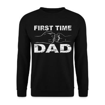 Tenue de papa rétro pour la fête des pères - Sweat-shirt Unisexe - noir - Devant - Alina (178cm) & Michal (187cm)