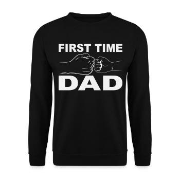 Tenue Retro Papa pour la fête des pères - Sweat-shirt Unisexe - noir - Devant - Alina (178cm) & Michal (187cm)