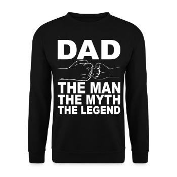 Retro Papa Outfit zum Vatertag - Unisex Pullover - Schwarz - Vorne - Alina (178cm) & Michal (187cm)