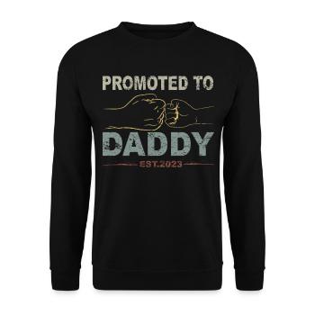 Retro Papa Outfit zum Vatertag - Unisex Pullover - Schwarz - Vorne - Alina (178cm) & Michal (187cm)