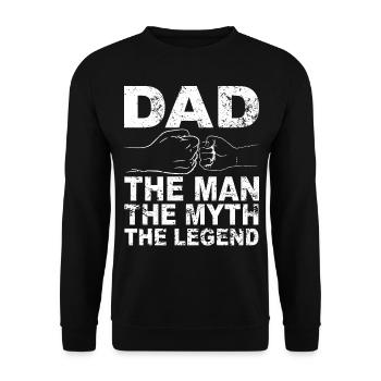Retro Papa Outfit zum Vatertag - Unisex Pullover - Schwarz - Vorne - Alina (178cm) & Michal (187cm)
