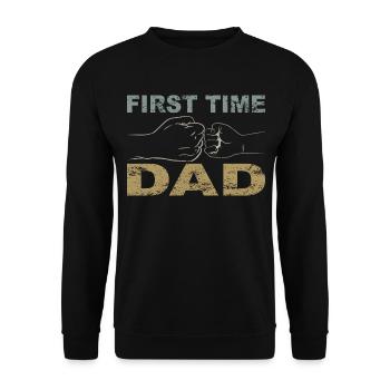 Tenue Retro Papa pour la fête des pères - Sweat-shirt Unisexe - noir - Devant - Alina (178cm) & Michal (187cm)