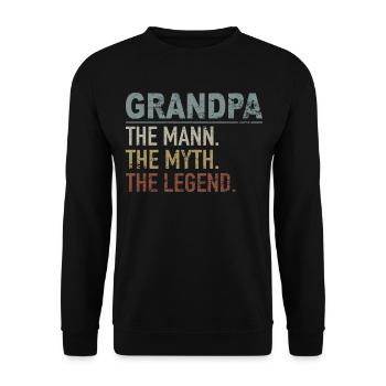 Grand-père grands-parents idée cadeau disant - Sweat-shirt Unisexe - noir - Devant - Alina (178cm) & Michal (187cm)
