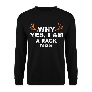 Hunter Jagt.Hirsch Gift Idea - Unisex Sweatshirt - black - Front - Alina (178cm) & Michal (187cm)