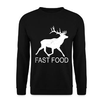Hunter Jagt.Hirsch Idée cadeau - Sweat-shirt Unisexe - noir - Devant - Alina (178cm) & Michal (187cm)