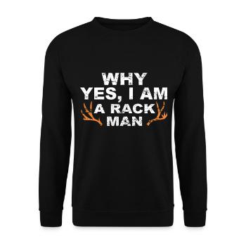 Jäger Jagt.Hirsch Geschenkidee - Unisex Pullover - Schwarz - Vorne - Alina (178cm) & Michal (187cm)
