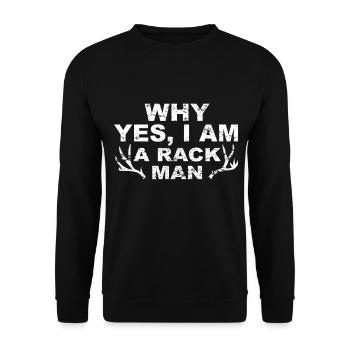 Jäger Jagt.Hirsch Geschenkidee - Unisex Pullover - Schwarz - Vorne - Alina (178cm) & Michal (187cm)