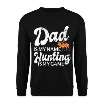 Jäger Papa Jagt.Hirsch Geschenkidee - Unisex Pullover - Schwarz - Vorne - Alina (178cm) & Michal (187cm)