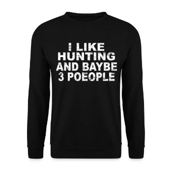 Hunter Jagt.Hirsch Gift Idea - Unisex Sweatshirt - black - Front - Alina (178cm) & Michal (187cm)