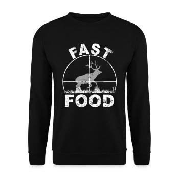 Hunter Jagt.Hirsch Gift Idea - Unisex Sweatshirt - black - Front - Alina (178cm) & Michal (187cm)