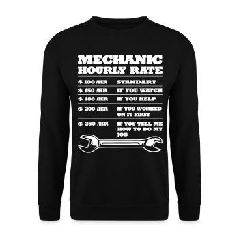 Idée cadeau de voiture mécanique - Sweat-shirt Unisexe - noir - Devant - Alina (178cm) & Michal (187cm)