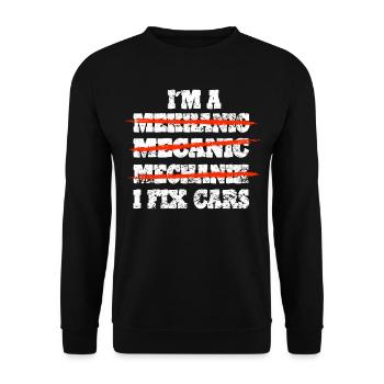Idée cadeau de voiture mécanique - Sweat-shirt Unisexe - noir - Devant - Alina (178cm) & Michal (187cm)