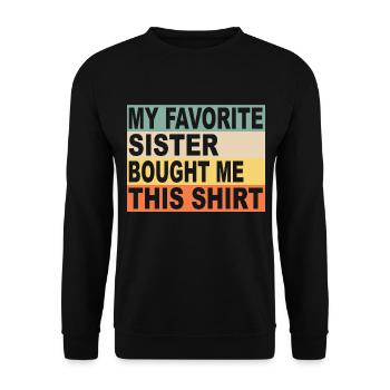 Großer Bruder Geschwister Familie - Unisex Pullover - Schwarz - Vorne - Alina (178cm) & Michal (187cm)