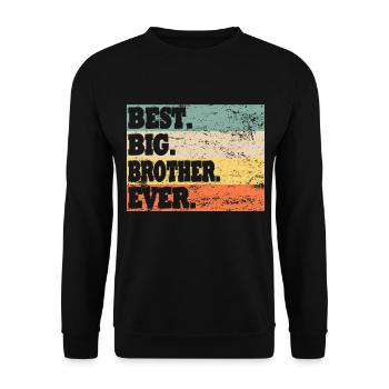 Großer Bruder Geschwister Familie - Unisex Pullover - Schwarz - Vorne - Alina (178cm) & Michal (187cm)