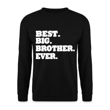 Großer Bruder Geschwister Familie - Unisex Pullover - Schwarz - Vorne - Alina (178cm) & Michal (187cm)