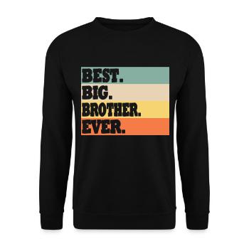 Großer Bruder Geschwister Familie - Unisex Pullover - Schwarz - Vorne - Alina (178cm) & Michal (187cm)