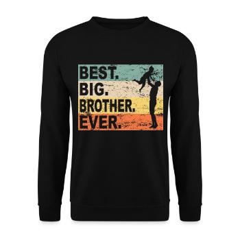 Großer Bruder Geschwister Familie - Unisex Pullover - Schwarz - Vorne - Alina (178cm) & Michal (187cm)