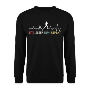 Laufen Mann running geschenkidee - Unisex Pullover - Schwarz - Vorne - Alina (178cm) & Michal (187cm)