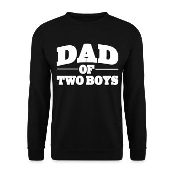Papa Dad of two Boys zum Vatertag - Unisex Pullover - Schwarz - Vorne - Alina (178cm) & Michal (187cm)