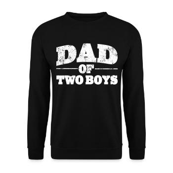 Papa Dad of two Boys zum Vatertag - Unisex Pullover - Schwarz - Vorne - Alina (178cm) & Michal (187cm)
