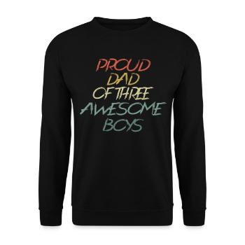 Papa Papa Père de trois garçons pour la fête des pères - Sweat-shirt Unisexe - noir - Devant - Alina (178cm) & Michal (187cm)