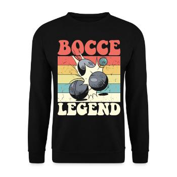 Bocce Legend Spruch Bocce Ball mit Jack Bocci - Unisex Pullover - Schwarz - Vorne - Alina (178cm) & Michal (187cm)