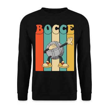 Boccespieler Dabbing Bacce Ball mit Jack Bocci - Unisex Pullover - Schwarz - Vorne - Alina (178cm) & Michal (187cm)