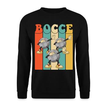 Boccespieler Dabbing Bacce Ball mit Jack Bocci - Unisex Pullover - Schwarz - Vorne - Alina (178cm) & Michal (187cm)