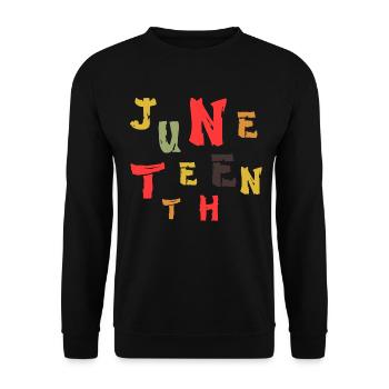 Funny Tshirts Juneteenth Gift Idea Men - Unisex Sweatshirt - black - Front - Alina (178cm) & Michal (187cm)